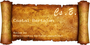 Csatai Bertalan névjegykártya